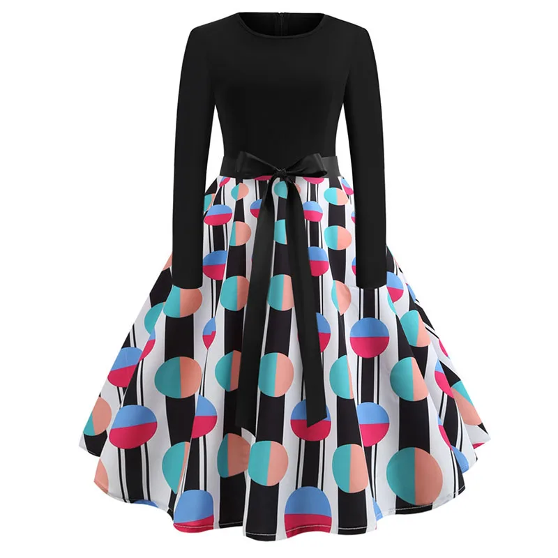 Элегантное зимнее винтажное платье женское черное лоскутное праздничное