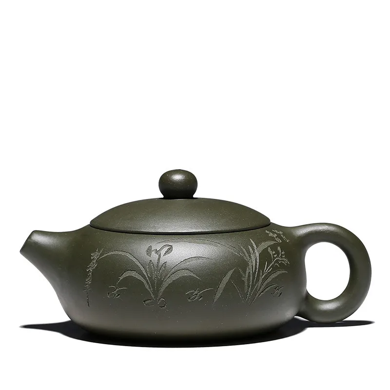 Teaset 200cc Yixing керамика руды зеленая грязь плоский Xi Shi чайник знаменитостей ручной
