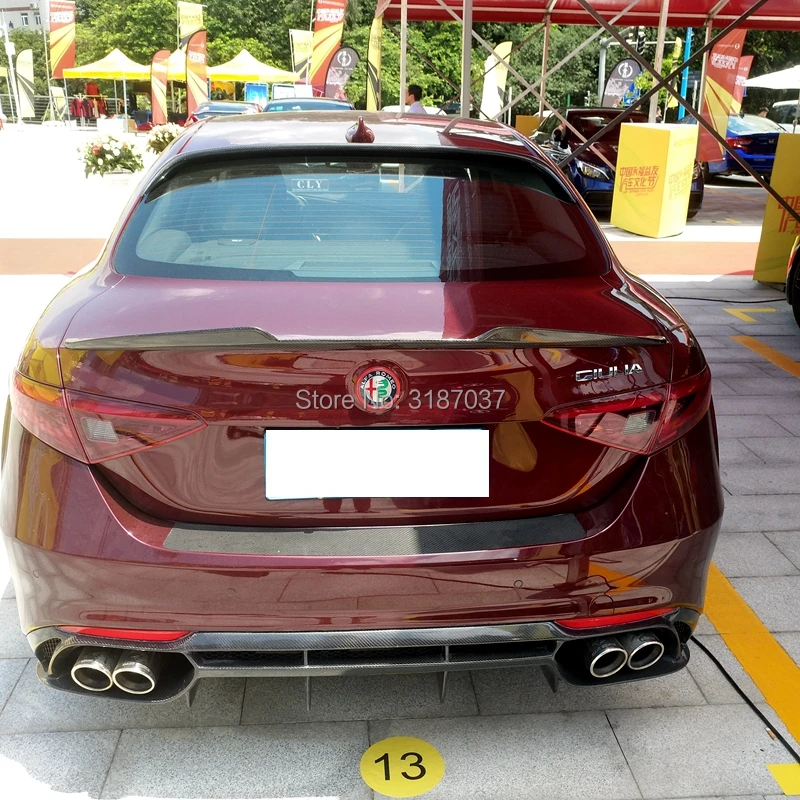 Спойлер для Alfa Romeo Giulia 2015 2019 из углеродного волокна задний спойлер на крыло крышу