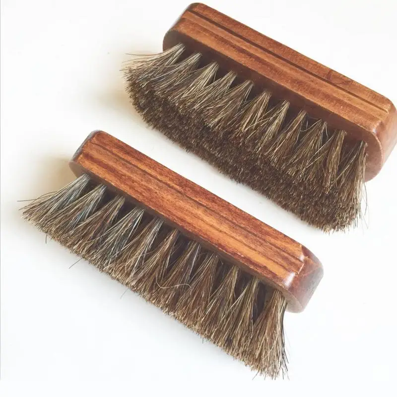 1PCS Car Brush Brown Horse Hair For Shoe Shine Brushes Wooden Handle Seat Boots Leather Care Cleaning | Автомобили и мотоциклы