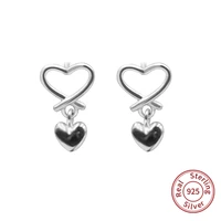 stylish jewelry hot sale womens hollow heart shaped ear stud earrings for wedding accessories best gift wholesale zk40