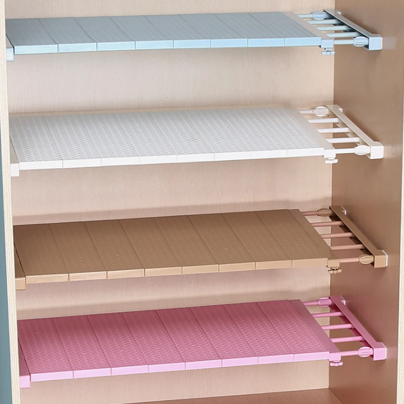 

Adjustable Closet Organizer Storage Shelf Wall Mounted Kitchen Rack Space Saving Wardrobe Decorative Shelves Cabinet Holders 9