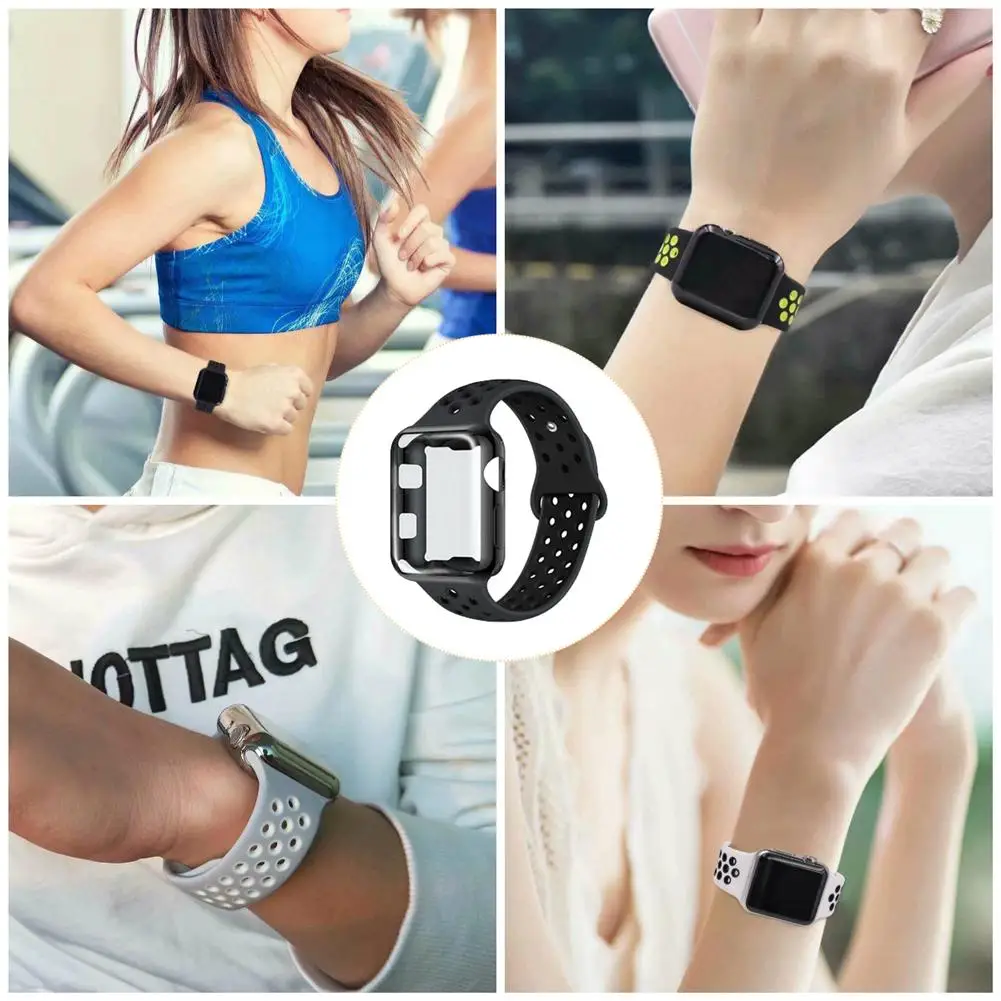 Мягкий силиконовый чехол для часов с чехлом из ТПУ IWatch 4 3 2 1 Apple Watch ремешок