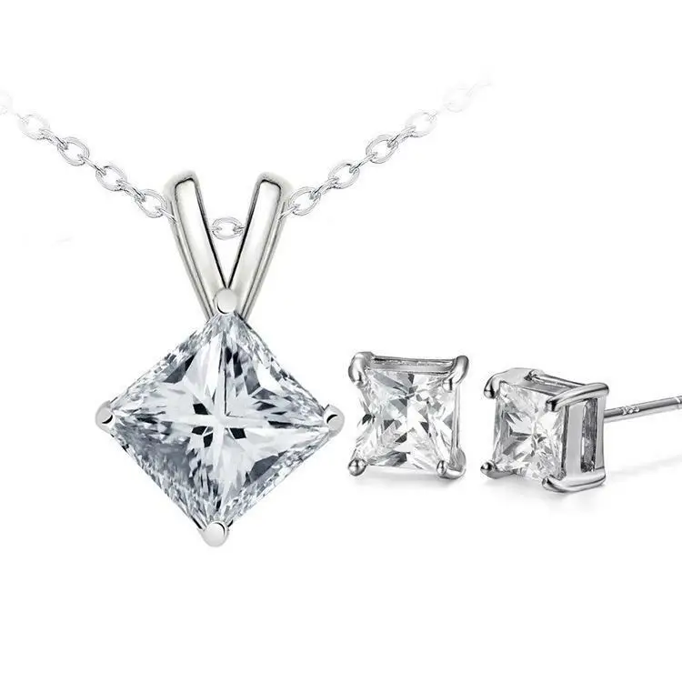 Модное качественное циркониевое ожерелье серьги набор для женщин Подарок на