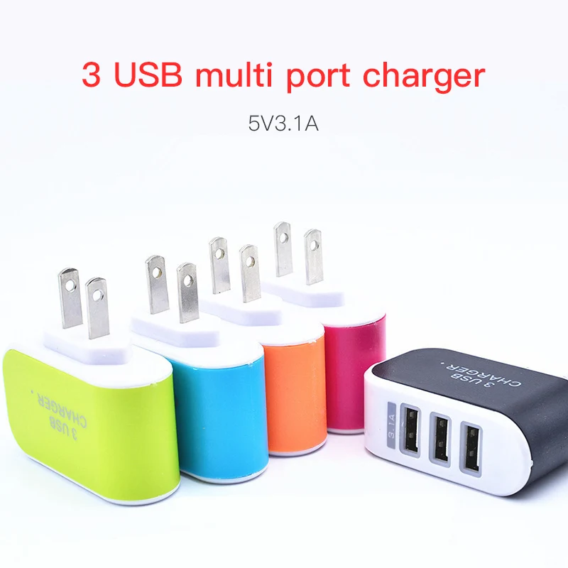 Быстрая зарядка для мобильных телефонов 3 порта USB адаптер США ЕС настенное