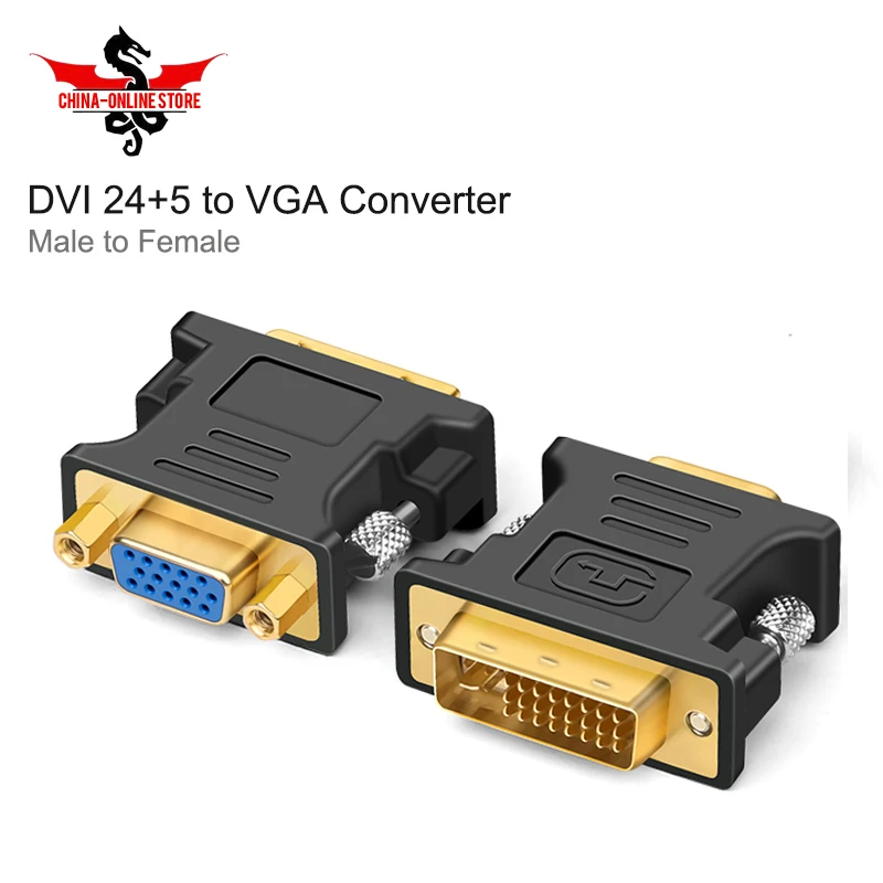 DVI d VGA Adapter to Mini jack 24+5 1080P Male Female Gold plate Converter for HDTV Monitor Laptop | Электроника