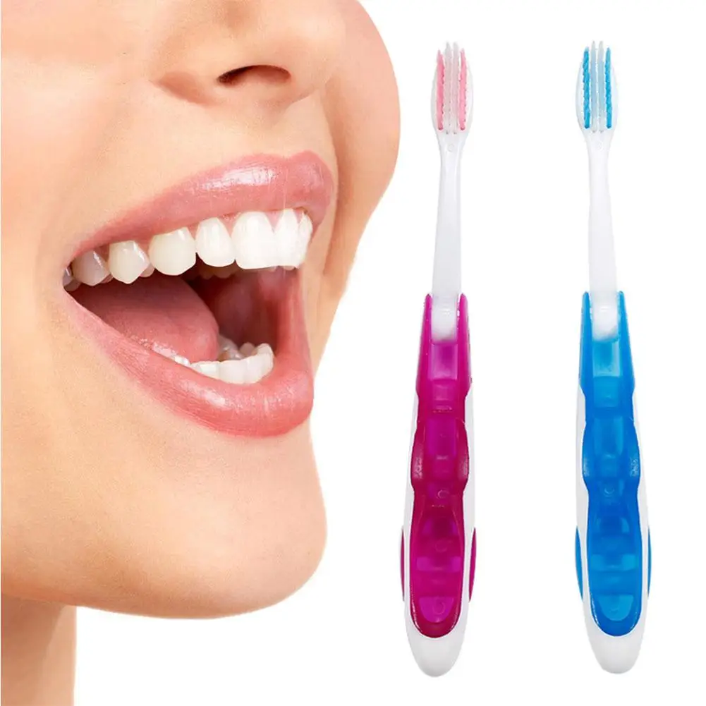 2 шт. Портативный Зубная щётка складной платья расшитые белыми бусинами под