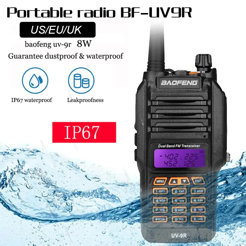 Baofeng UV 9R IP67 8 Вт портативная рация 10 км Любительское радио двухдиапазонный UV9R