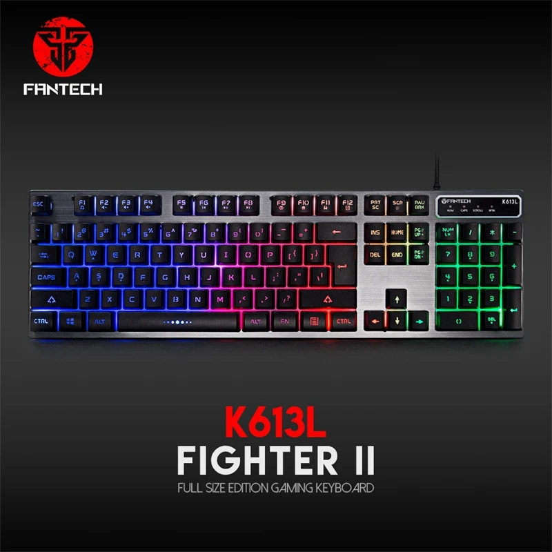 Fantech K613L Профессиональный Usb игровая клавиатура с подсветкой 104 ключ Проводная