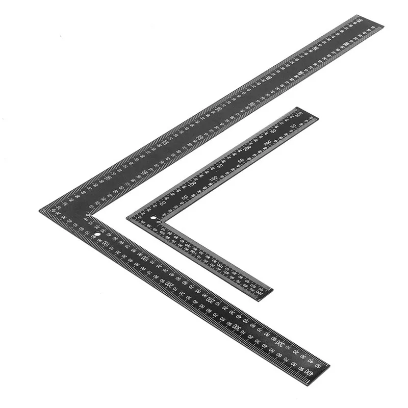 DANIU черная сталь двухсторонняя Метрическая дюймовая угловая линейка 90 градусов