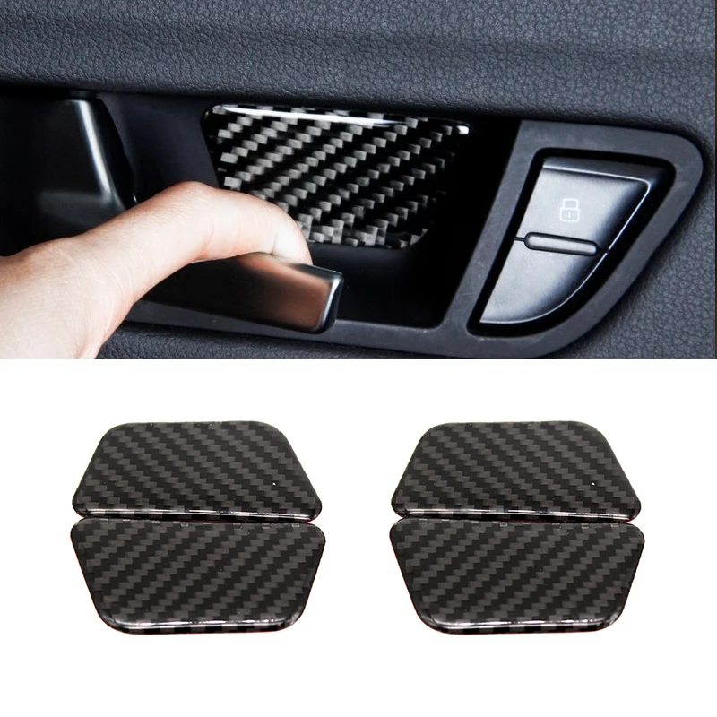 

For Audi A4 B8 Q5 A5 2010 2011 2012 2013 2014 2015 Carbon Fiber 4pcs Car Door Handle Bowl Cover Trim