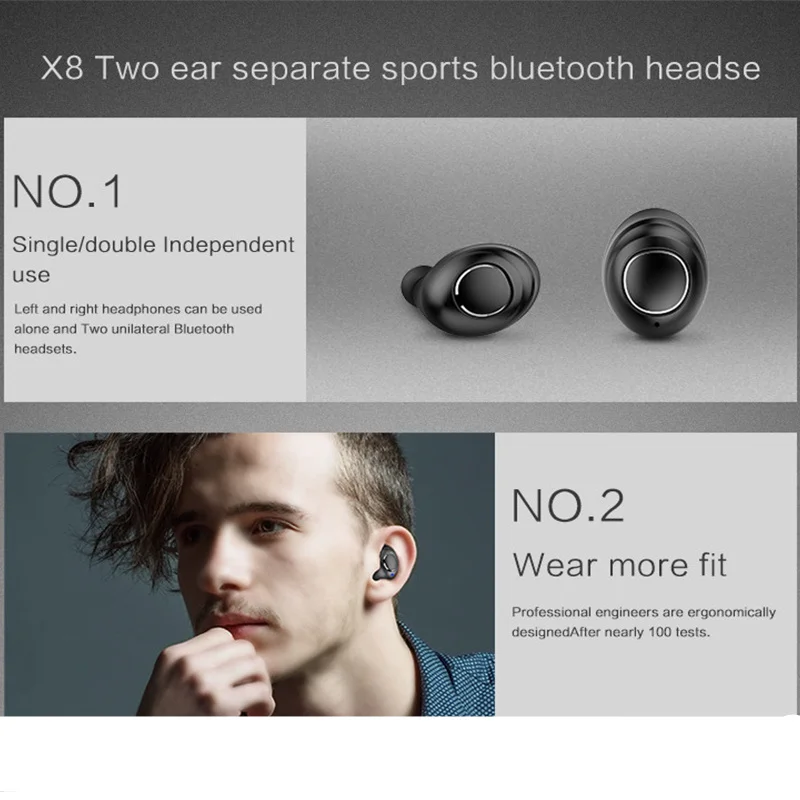 CLAITE TWS True беспроводные bluetooth наушники IPX5 водонепроницаемые потовые с