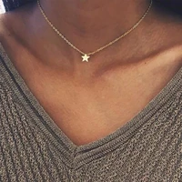 tiny small five pointed star necklace cute sideways necklaces david chocker women gift women wedding party jewelly