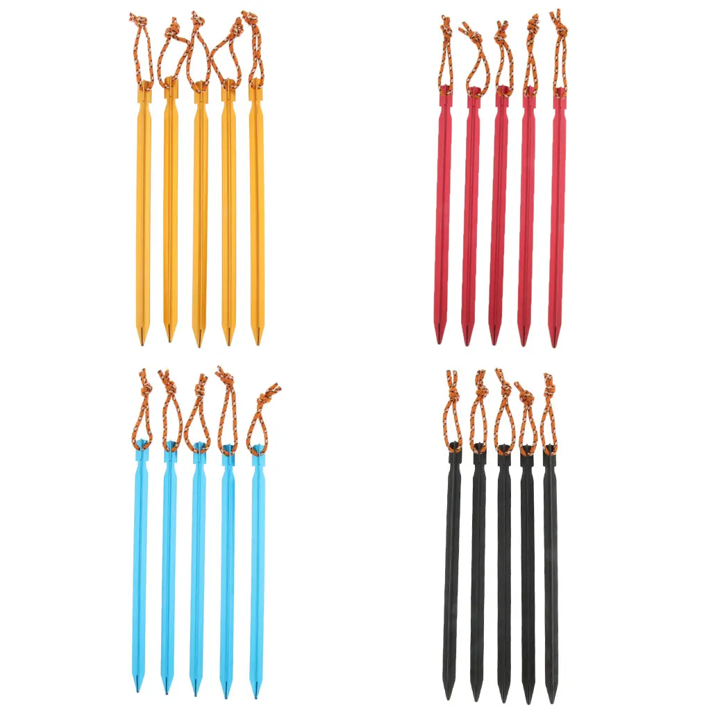 5Pcs Ultralight Triangle Tent Stakes Ground Nails Camping Hiking Pegs |