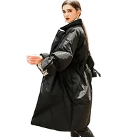 down parka 2018 new brand winter lapel white duck down jacket women overknee long outwear ultralight fashion black coat hj57