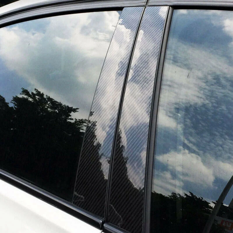 Углеродного волокна Стиль накладки для порогов автомобиля крышка Панель