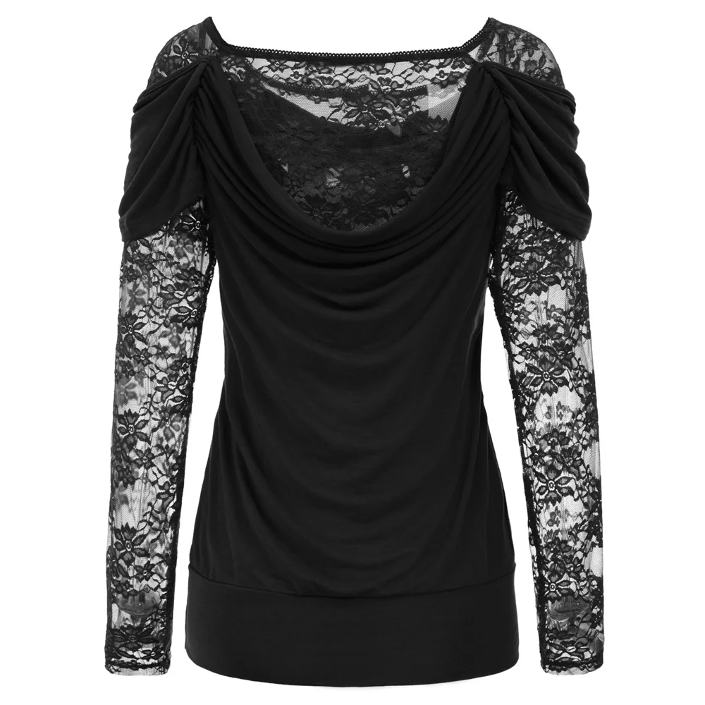 Алые темные дамы кружева с длинными рукавами Готический топы костюм косплей