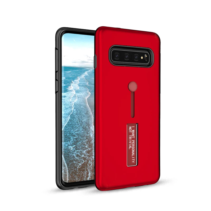 KKREFF противоударный ТПУ + ПК с кольцом чехол-подставка для телефона Samsung Galaxy S10/S10