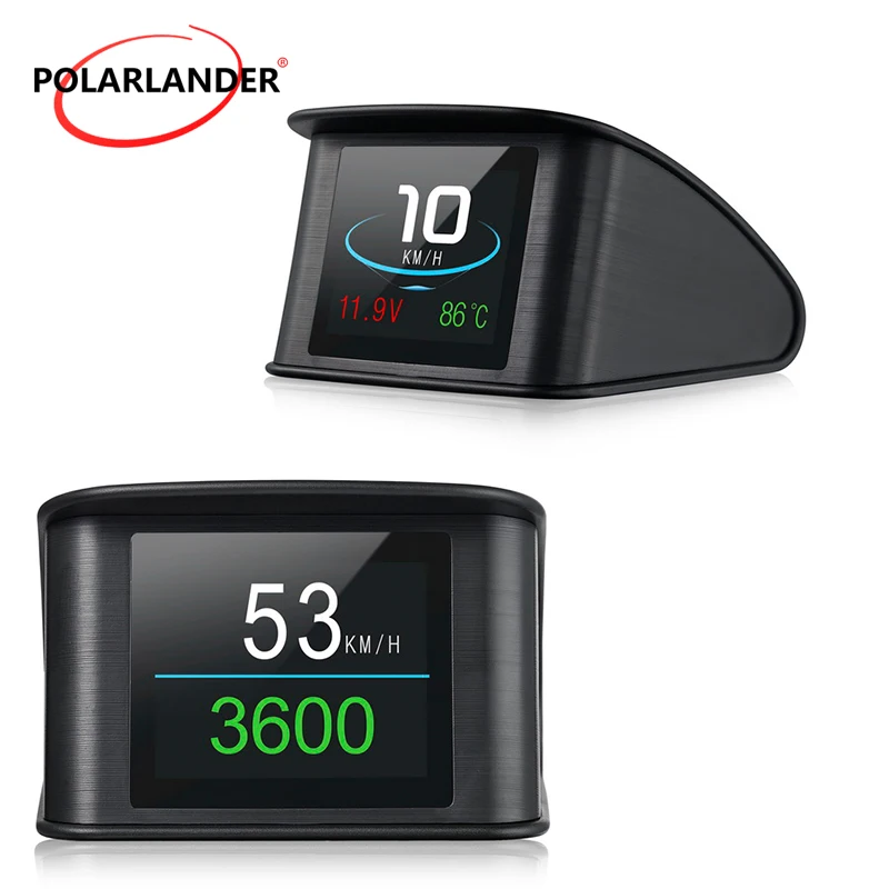 

Temperature Gauge Diagnostic Digital speedometer Heads Up Consumption Data OBD 2 HUD Display smart computer P10 2.2 Inch