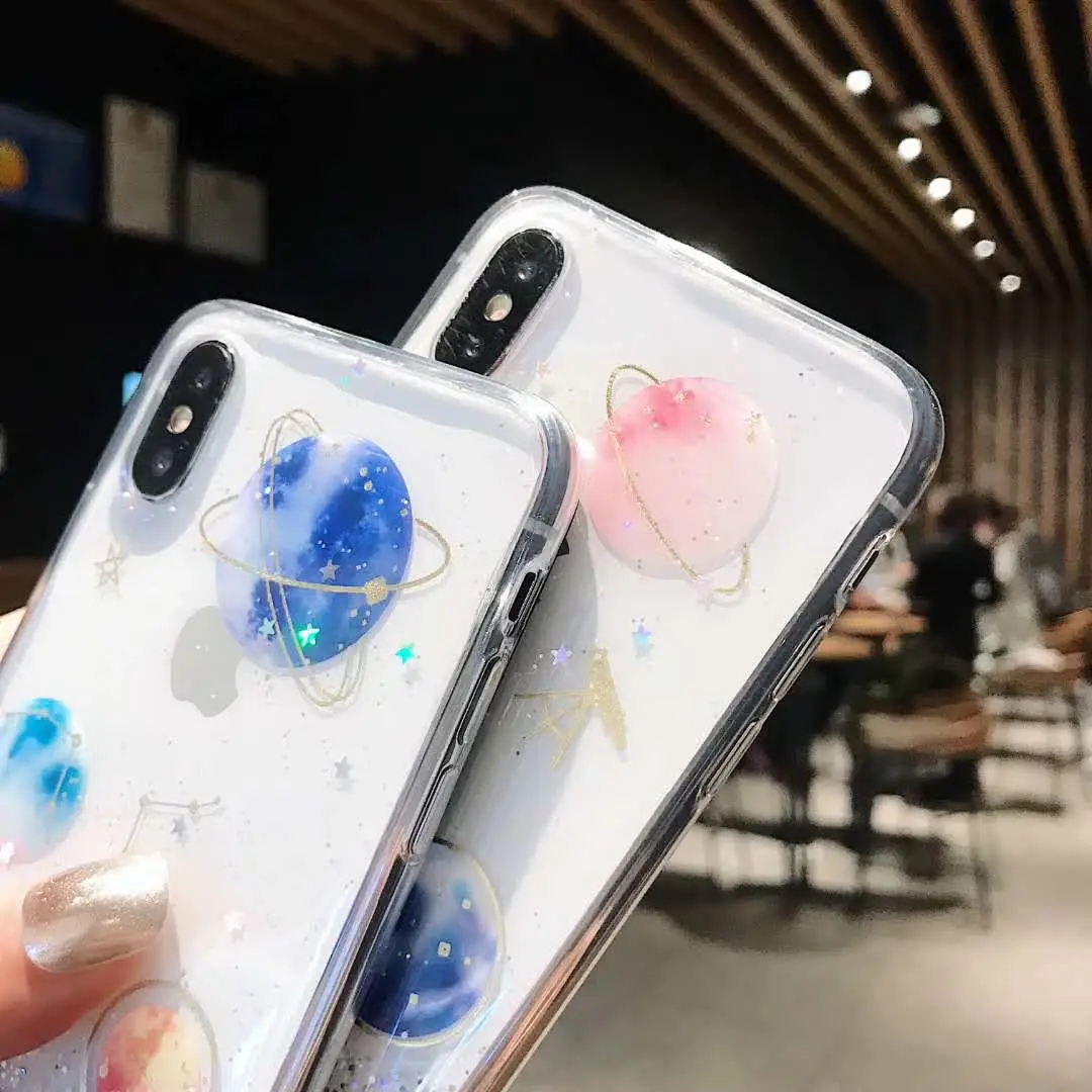 Gradient Cosmic Galaxy Series Phone Case for iphone XS MAX XR X Planet Phoen Cover 8 7 6 6S Plus Epoxy TPU |