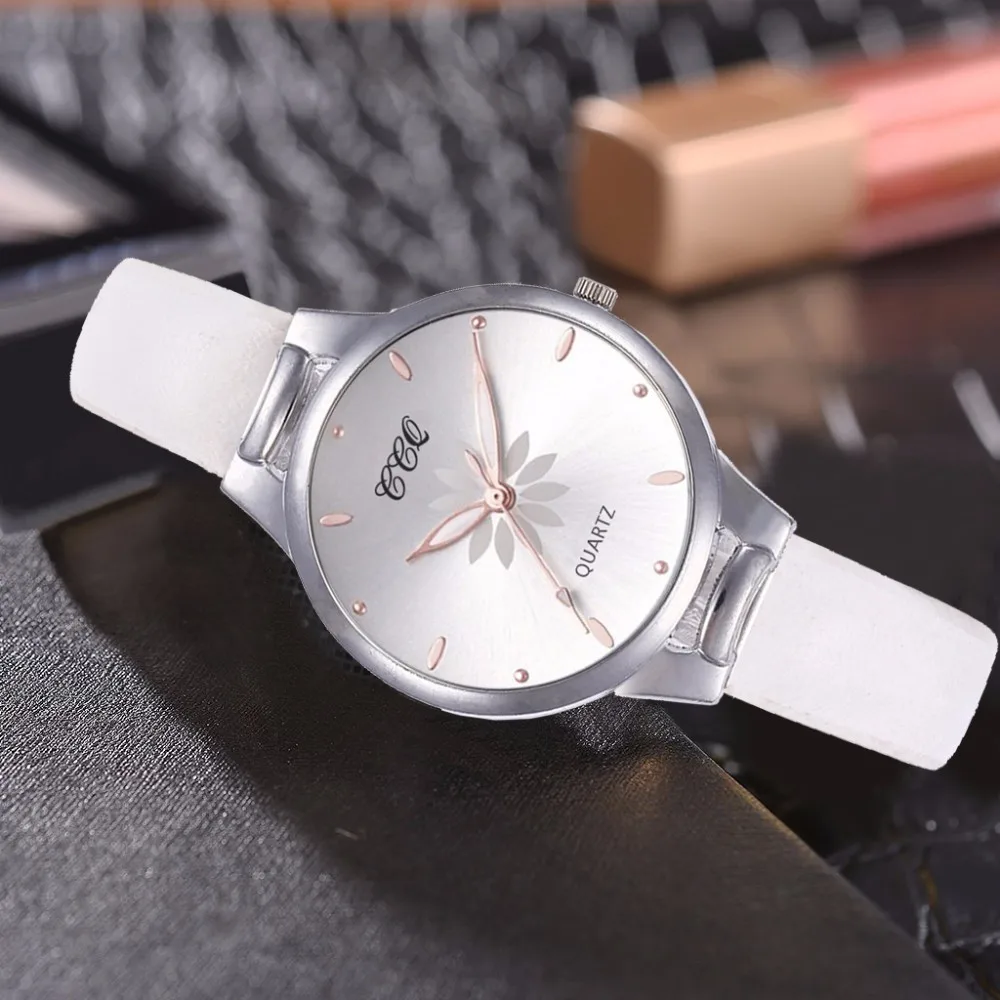 Часы наручные женские с цветочным циферблатом повседневные аналоговые