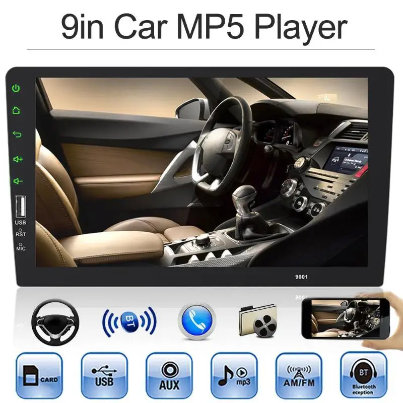 9in 1Din In dash Bluetooth стерео MP5 плеер AUX FM радио головное устройство USB 2 0 управление