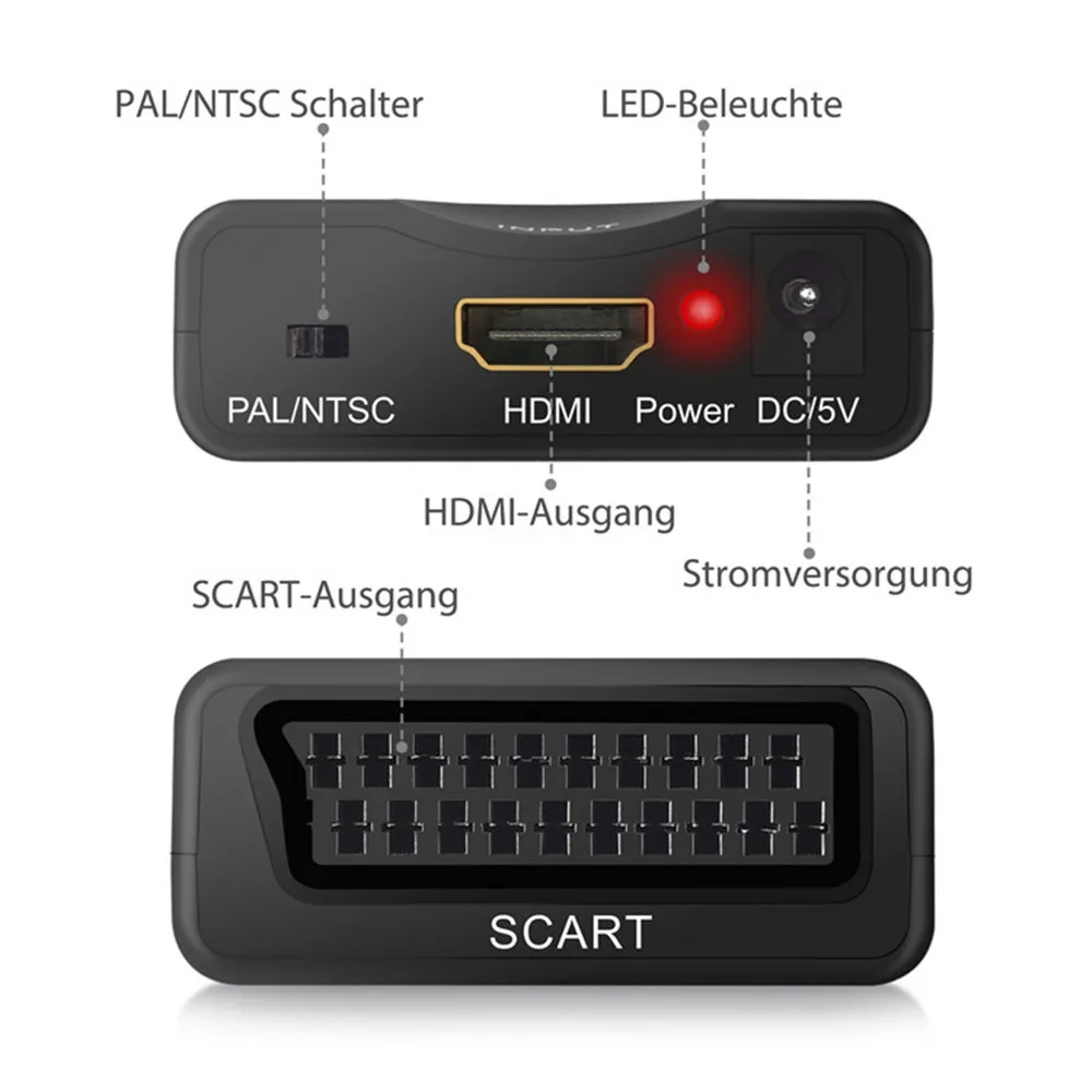 ESYNiC 5 в HDMI конвертер/переходник scart с USB DC кабель Поддержка NTSC PAL высококлассный