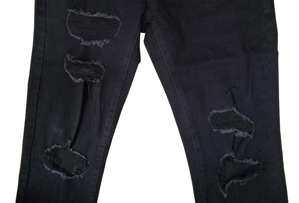 

Men's Ripped Hole Distressed Destroyed Skinny Stretch Fashion Casual Denim Jeans