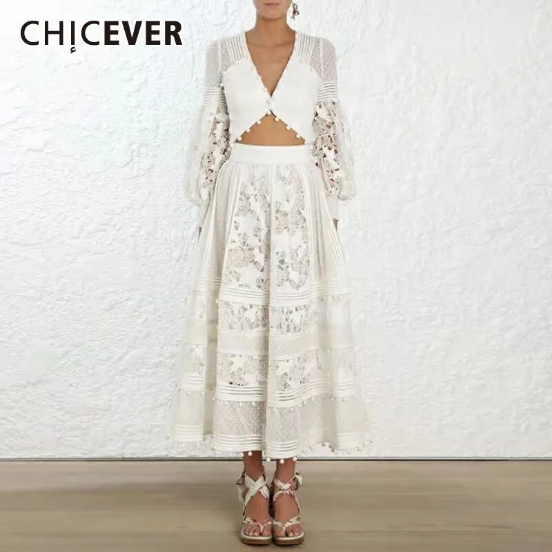 CHICEVER выдалбливают Сексуальная Для женщин платья V шеи Высокая Талия Фонари