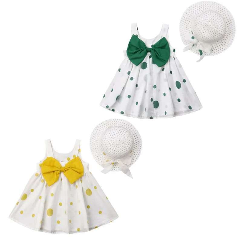 1-3Years Toddler Newborn Kid Baby Girls Cotton Dot Bowknot Tutu Dress Sundress Casual | Детская одежда и обувь