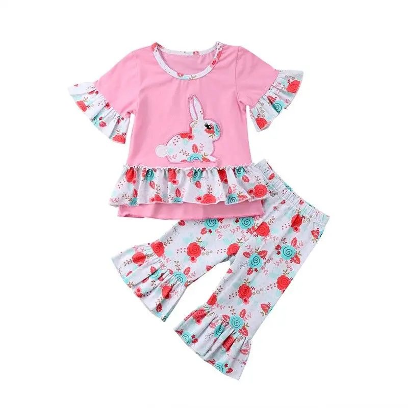 Emmababy блузка с пасхальным кроликом для маленьких девочек брюки леггинсы детская