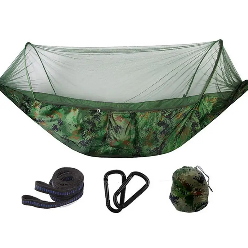 

2-IN-1 Automatic Open With Mosquito Net Hammock Outdoor Camping Portable Tent With Bug Netting Straps Backpacking Hiking Travel
