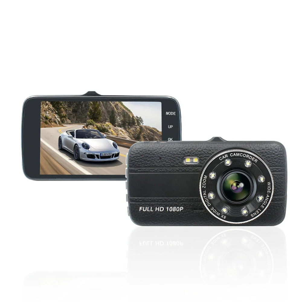 Автомобильный видеорегистратор с 4 0 дюймовым IPS экраном 1080P и двумя объективами