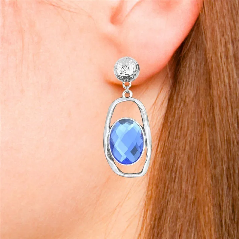 6 цветов овальная Огранка Кристалл ожерелье серьги Ювелирные наборы винтажный