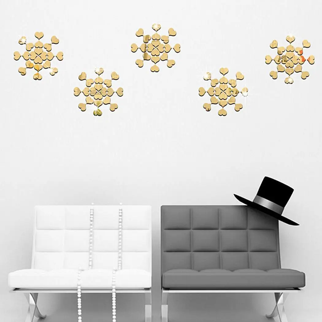 Wall Room Home Shape Decoration DIY Mirror 3D Modern Heart Stickers New Art | Дом и сад