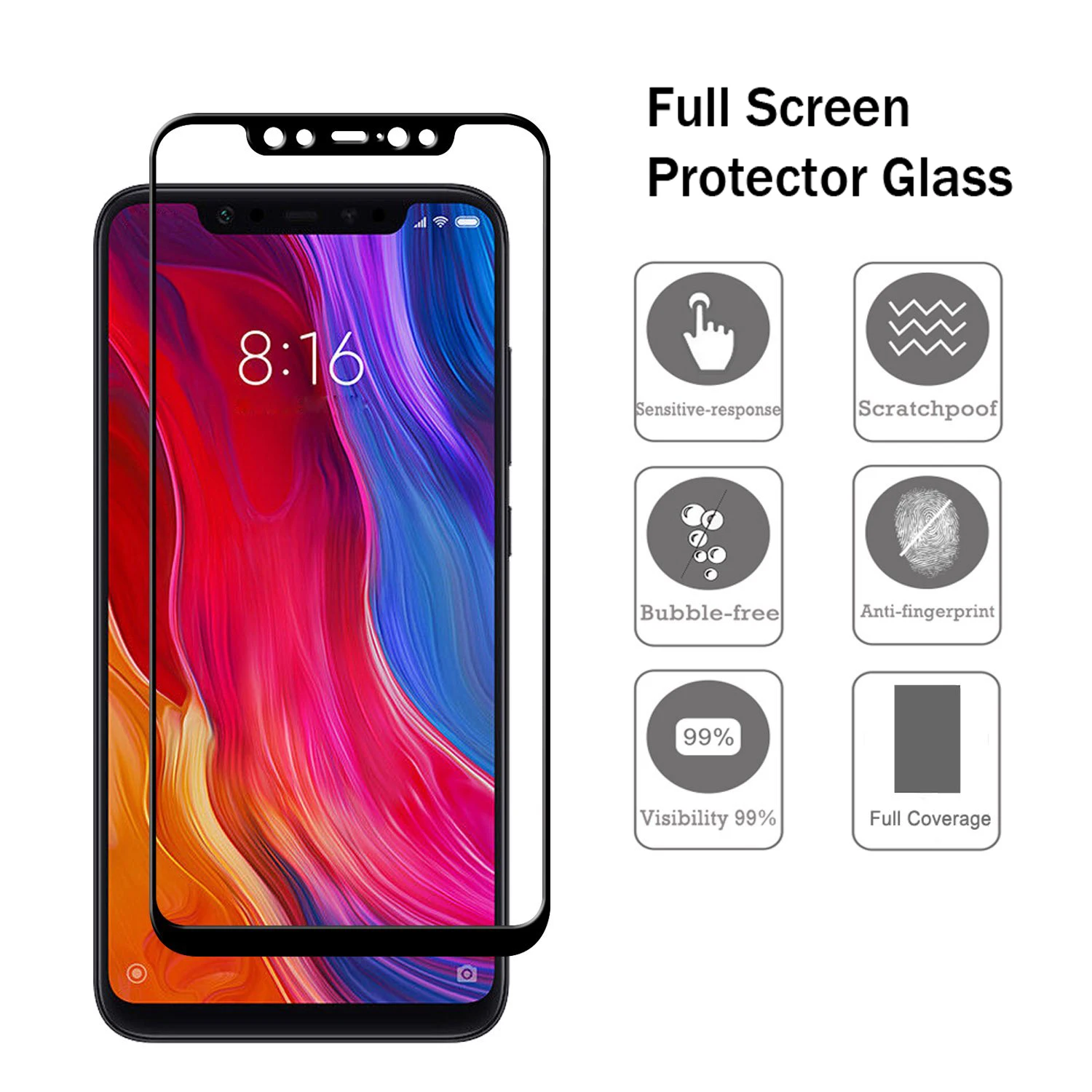 Полное покрытие из закаленного стекла для Xiao mi Pocophone F1 5X6X8 SE A2 Lite Red 5X Note 5 Plus