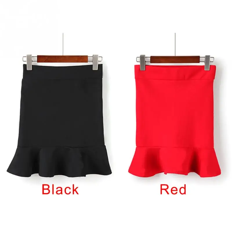 Новинка модная однотонная женская юбка пикантная мини в обтяжку годе с оборками