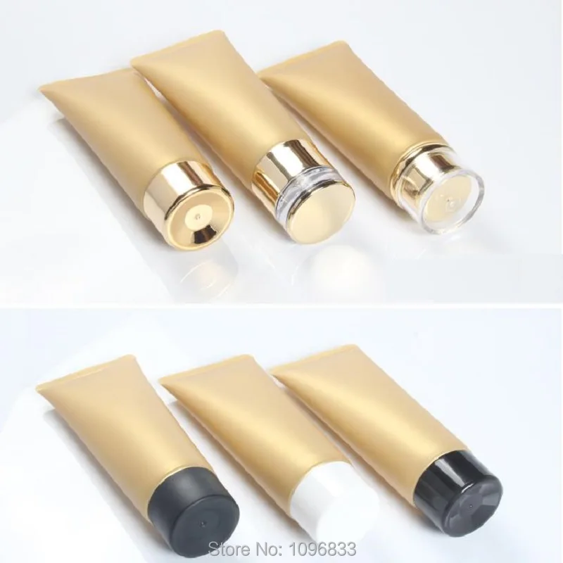 100ml Empty Plastic Soft Tube Cosmetic Skin Care Cream Bottle Gold with Screw Lid 50pcs/Lot | Красота и здоровье