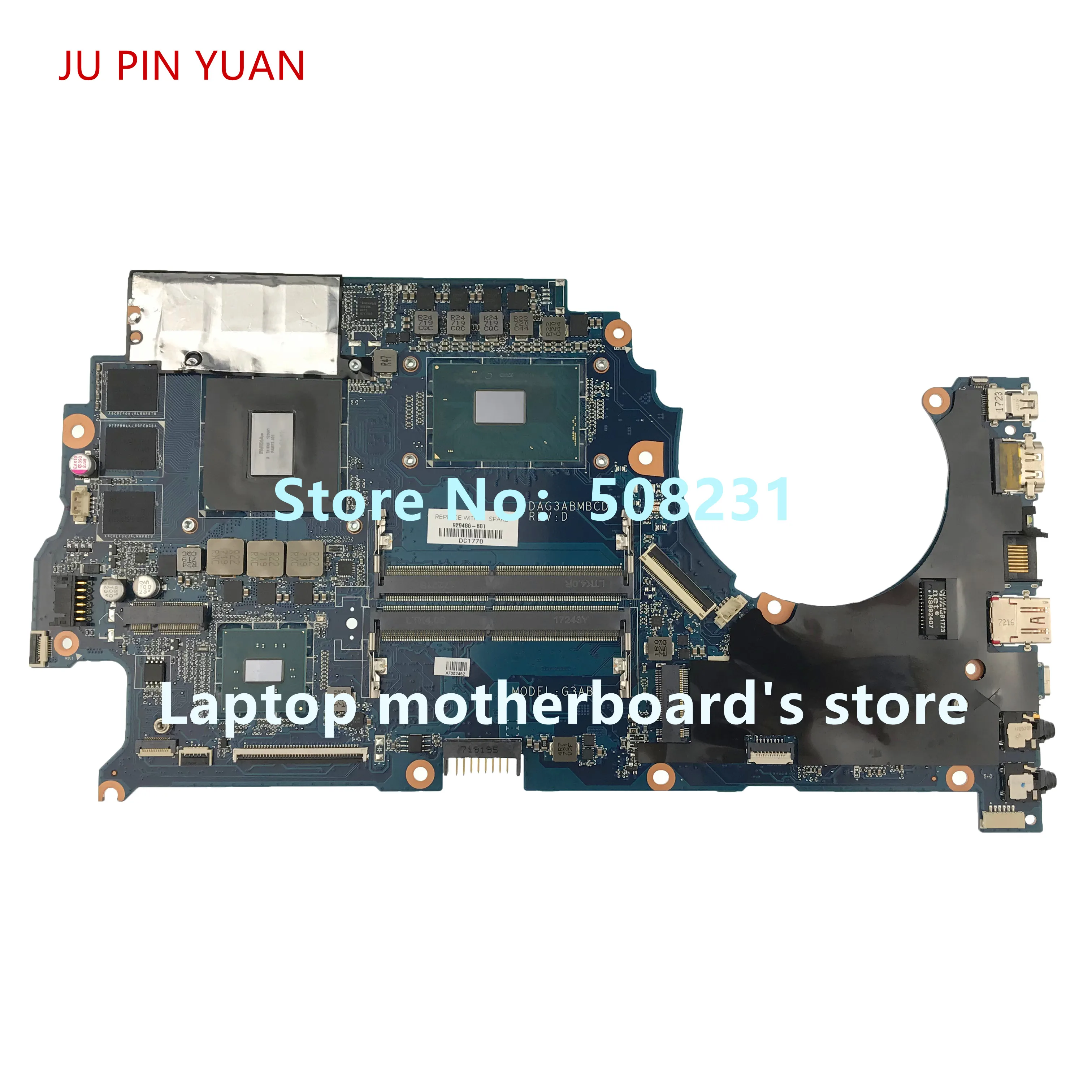 JU PIN YUAN 929486-601 DAG3ABMBCD0 материнская плата для OMEN от ноутбука HP 15-CE 15T-CE ноутбук GTX1060 6 ГБ