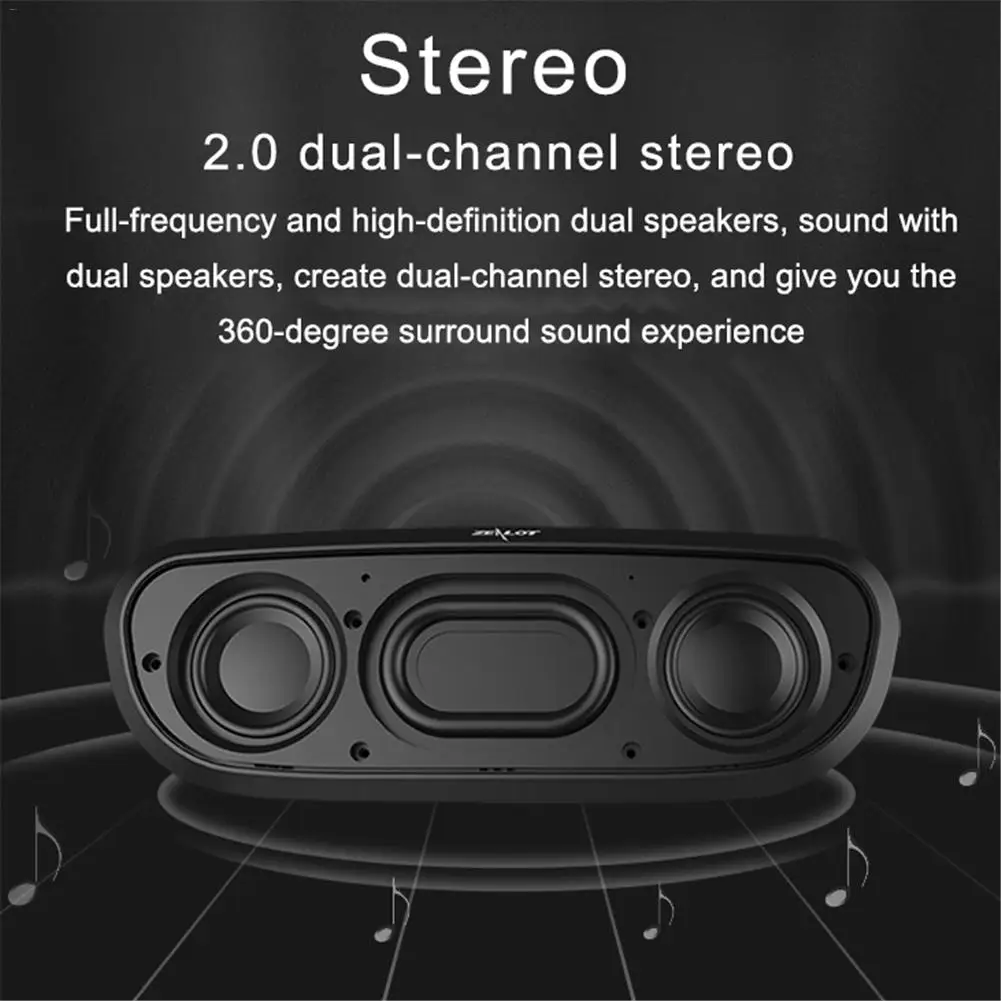 ZEALOT S9 многофункциональная басовая стереоколонка беспроводная bluetooth колонка