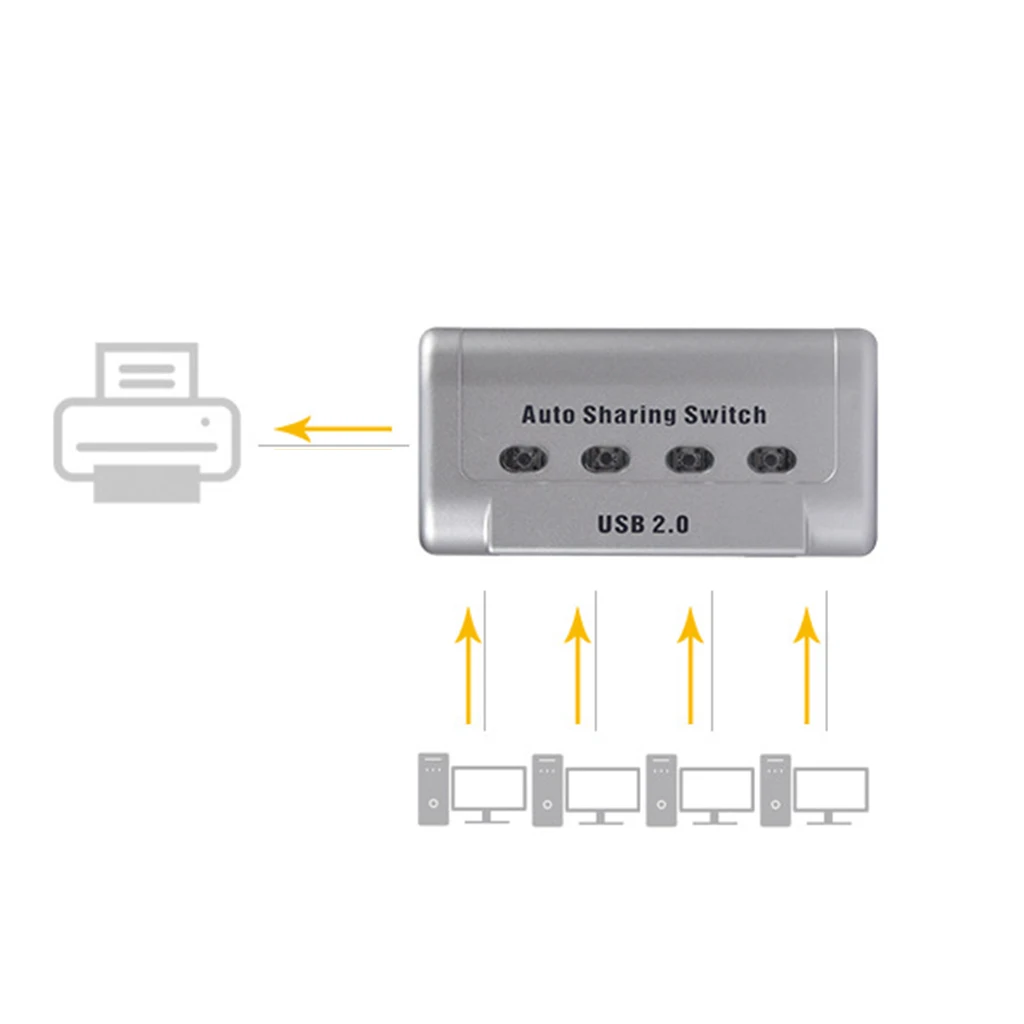 4 порта USB 2 0 Автоматический Обмен Переключатель концентратор переключатель для