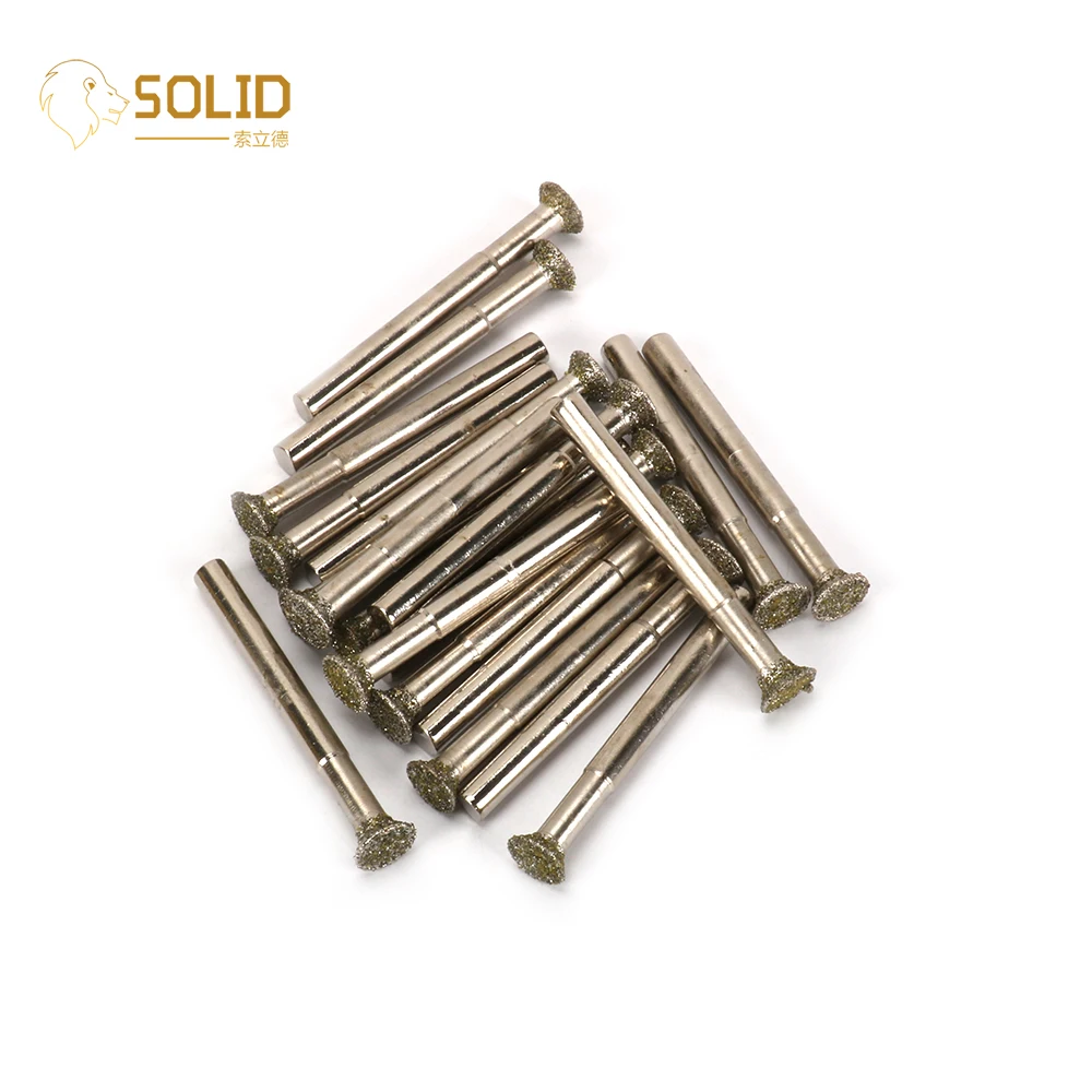 

20Pcs 10mm Diamond Coated Grinding Head with 1/8" Shank T Shape Abrasive Burrs Rotary Tool for Engraving and Grinding 60 Grit