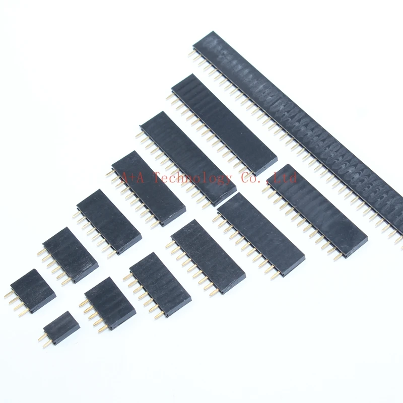 Шаг 2 54 мм контактный светильник женский Однорядный штыревой разъем PCB