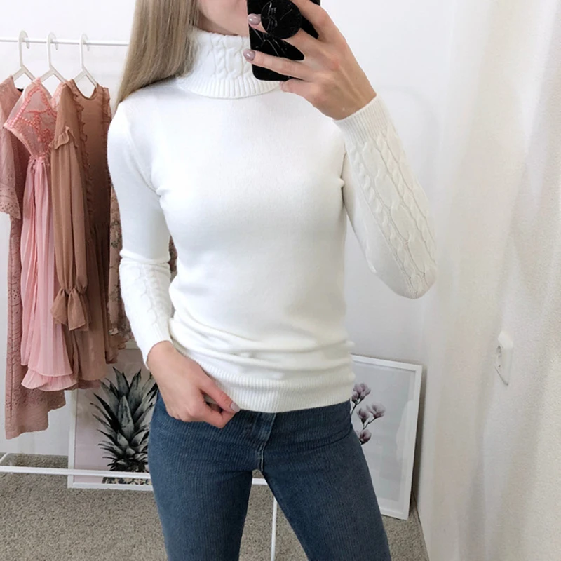 Winter 2018 Turtleneck Sweater Women Pullover Fashion Thick Warm Jumper Female Long Sleeve Casual And Pullovers | Женская одежда