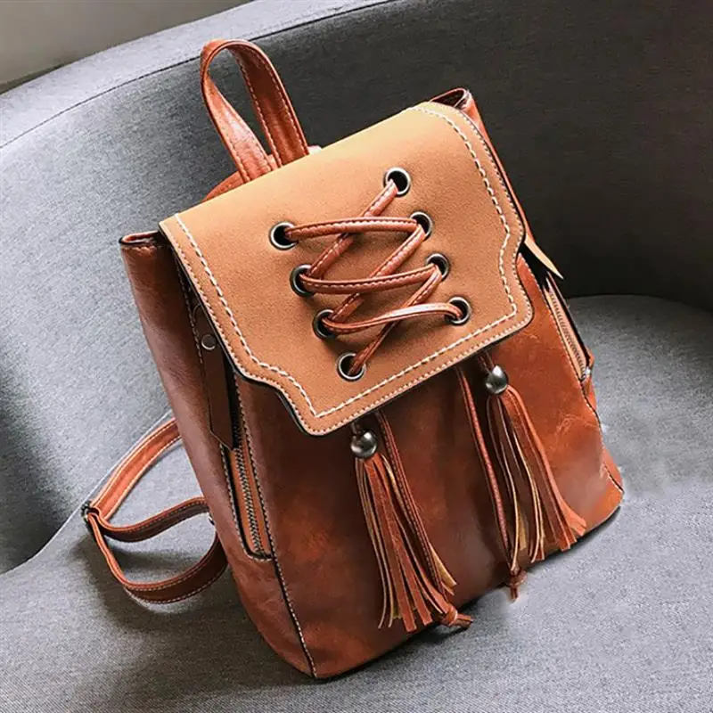 Женский кожаный рюкзак модный школьный высокого качества для девочек подростков