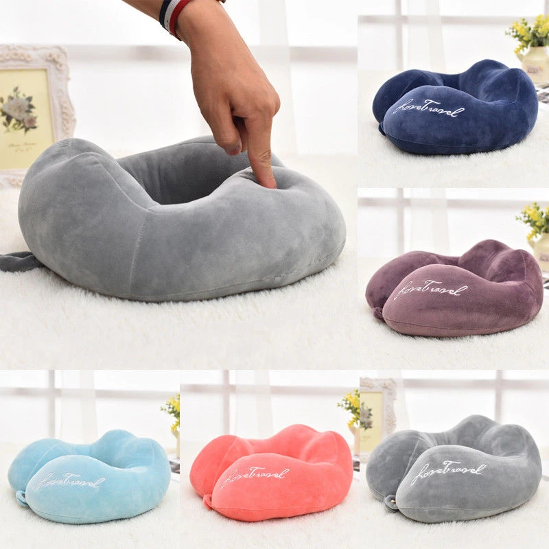 

Hot Pillow U Shaped Travel Memory Foam Neck Pillow Support Head Rest Airplane Cushion Neck Cord Crystal Velvet U-shaped Pillow