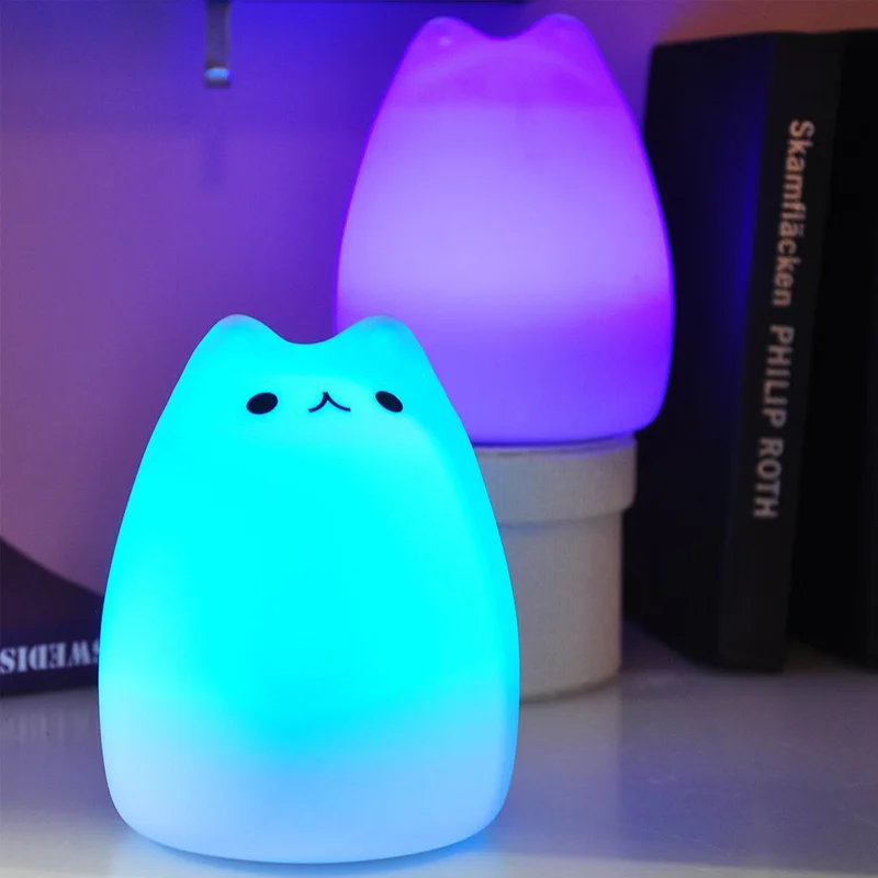 2019 Новый Модный Цветной СВЕТОДИОДНЫЙ ночник USB Перезаряжаемый сенсорный