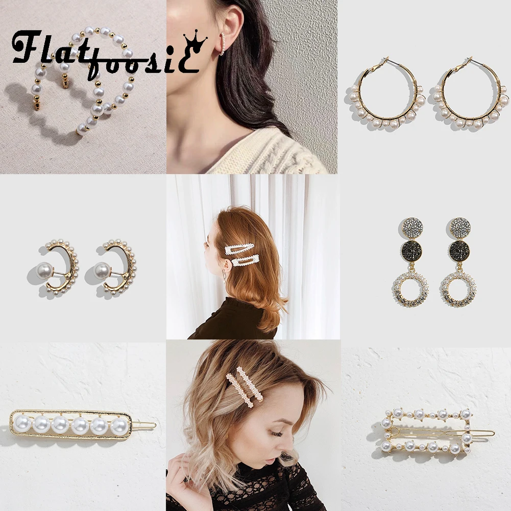 Flatfoosie 2019 New Simulated Pearls Dangle Earrings For Women Elegant Wedding Party Trendy Girls Statement Earring Drop Jewelry | Украшения