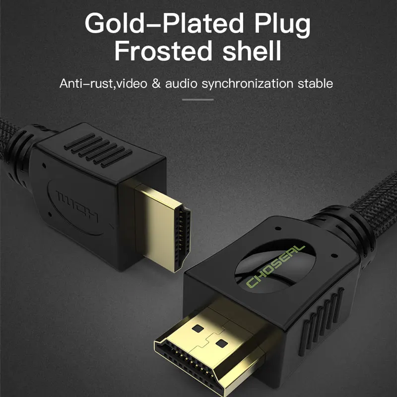 HDMI кабель CHOSEAL 2 0 4K * 2K 3D для Xiaomi проектор PS4/PS3 ТВ приставка Blu Ray плеер шнур|Кабели