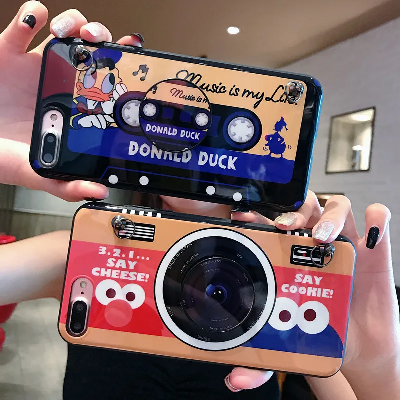 Телескопический ремешок кронштейн Camera чехол для телефона для iPhone X 8 8 Plus 7 7 Plus 6 6S 6S Plus задняя оболочка Бампер защитный чехол